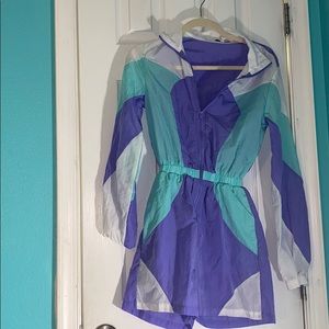 Colorblock windbreaker romper